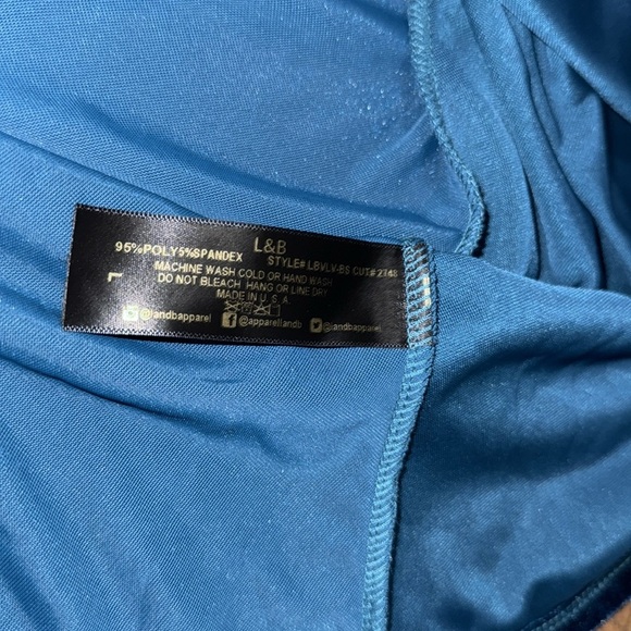 L&B Teal Spandex Blend Fabric - Picture 4 of 6